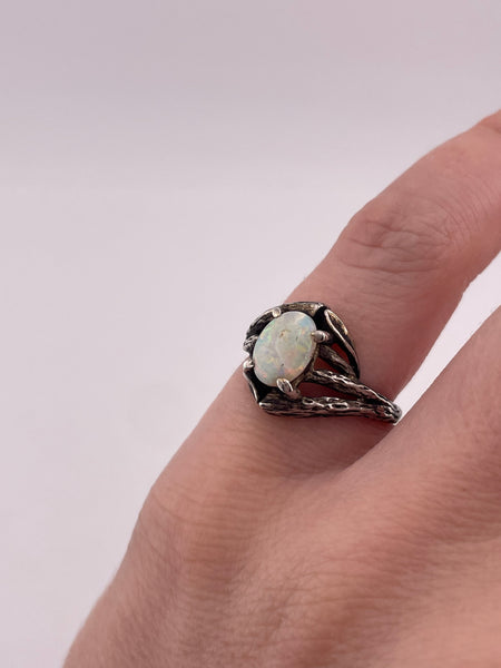 size 5.75 sterling silver opal ring