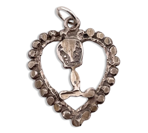 sterling silver Tweety heart pendant
