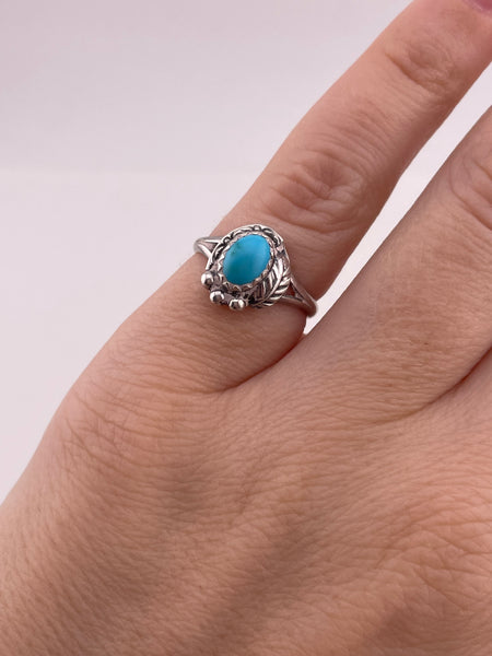 size 4.5 sterling silver turquoise ring
