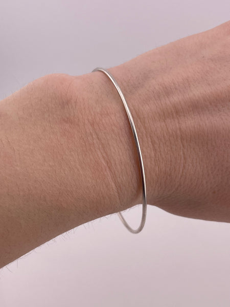 sterling silver 8-1/4" thin basic bangle bracelet