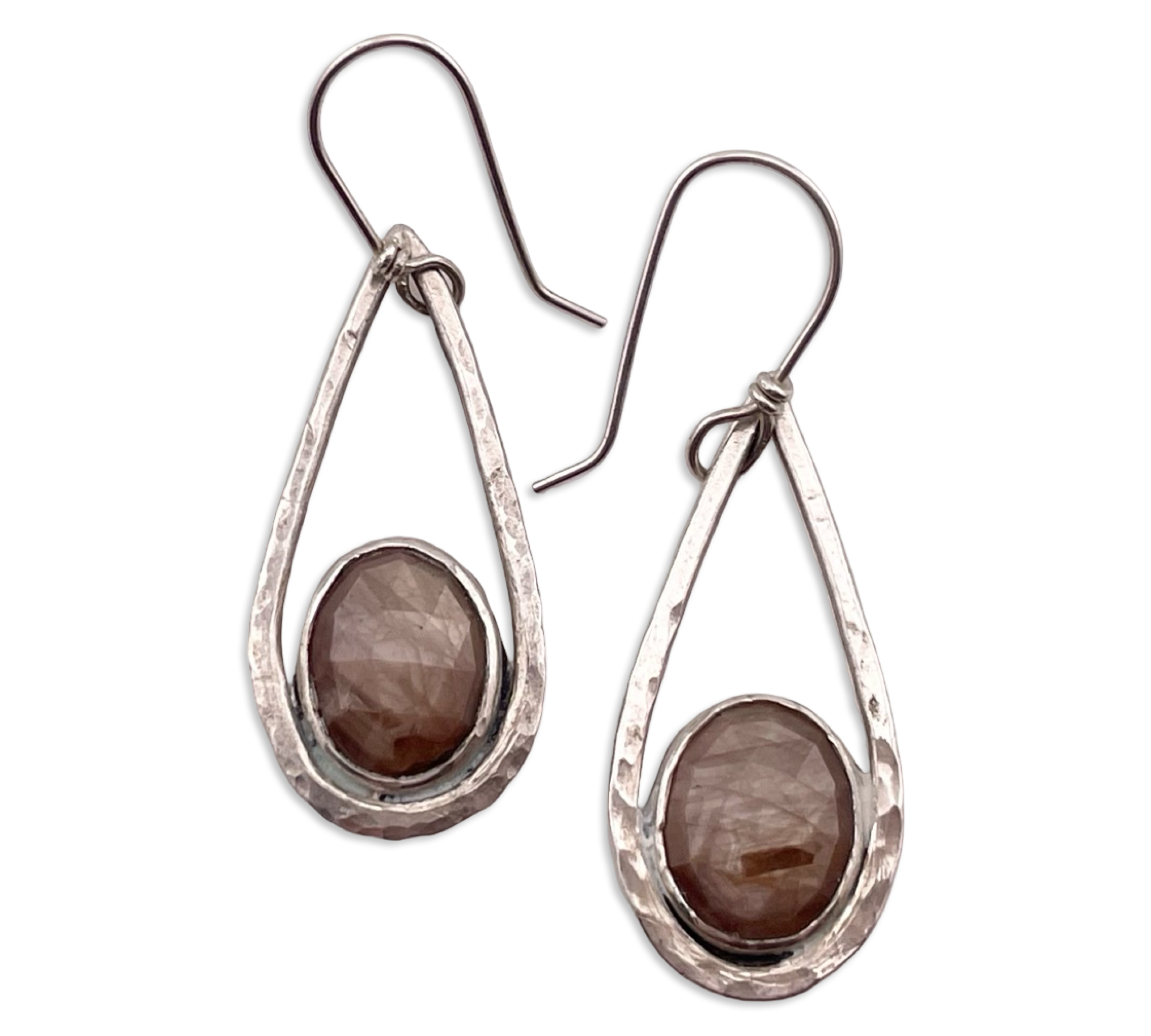 sterling silver faceted quartz dangle earrings
