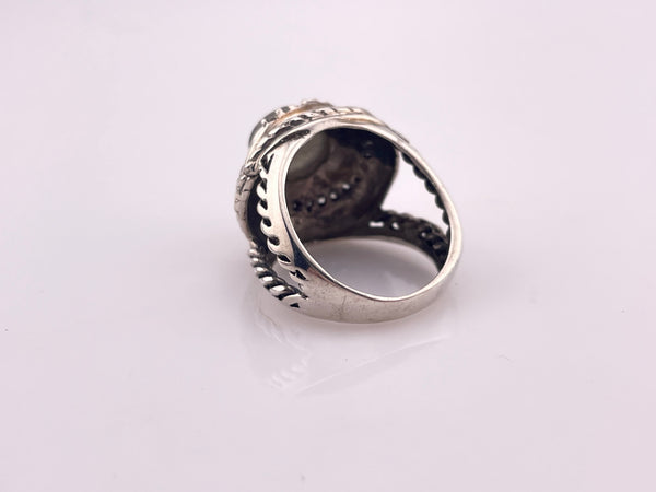 size 9.25 sterling silver labradorite rhinestone ring