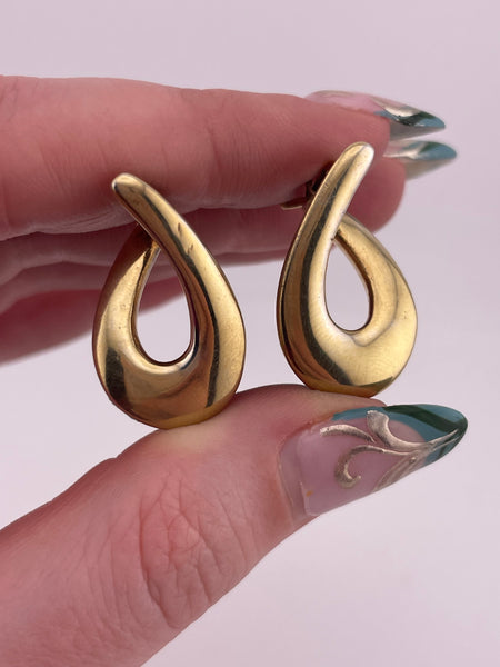 sterling silver gold plated U shaped earrings **AS IS**