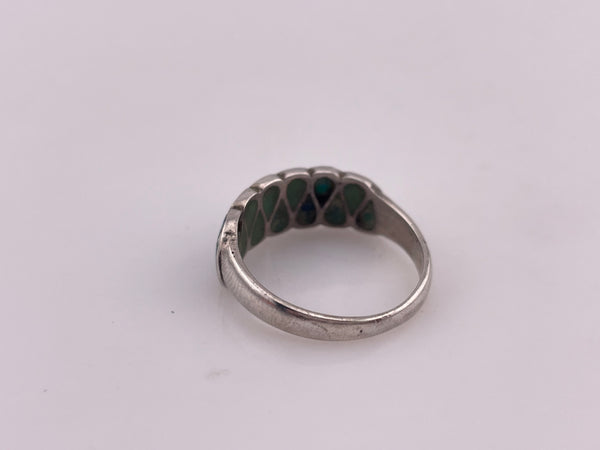 size 8 sterling silver stabilized turquoise ring