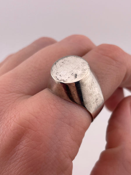 size 10 sterling silver stoneless signet ring