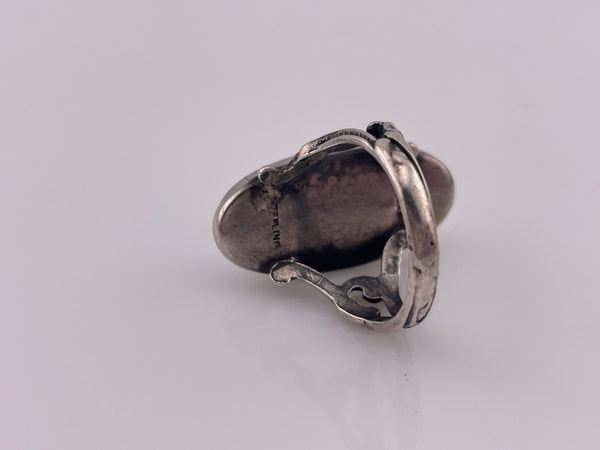 size 6.25 sterling silver turquoise scroll band ring
