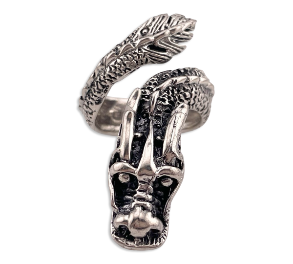 size 10.5 sterling silver dragon ring
