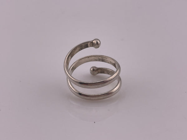 size 4.5 sterling silver stoneless ball wrap ring