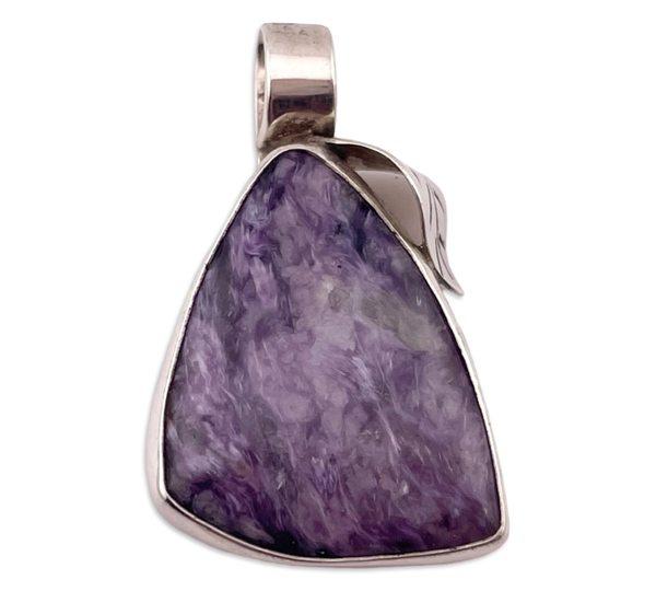 sterling silver charoite pendant