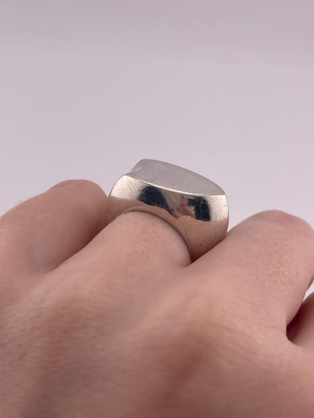 size 6 sterling silver chunky stoneless abstract ring