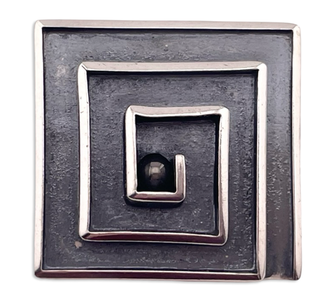 sterling silver spiral maze pendant brooch
