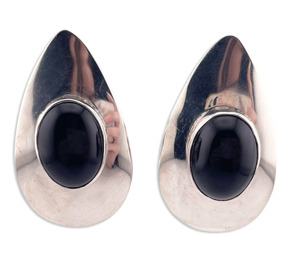 sterling silver Carol Felley onyx post earrings