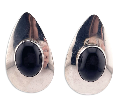 sterling silver Carol Felley onyx post earrings