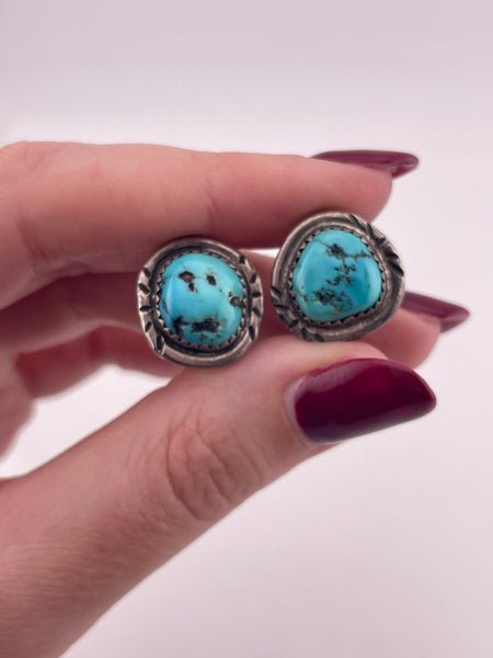 sterling silver turquoise clip-on earrings