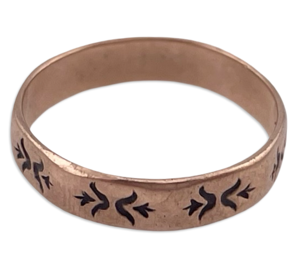 size 3.5 10k rosy yellow gold stamped band ring