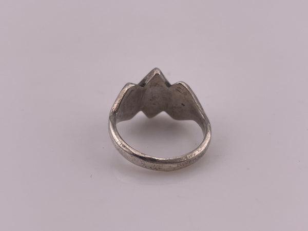 size 8 sterling silver coral inlay ring