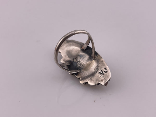 size 6 sterling silver mother of pearl flower ring