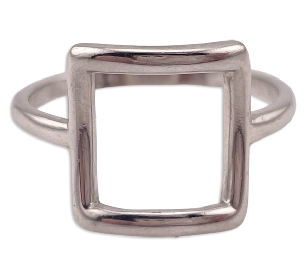 size 9.75 sterling silver Silpada stoneless open square ring