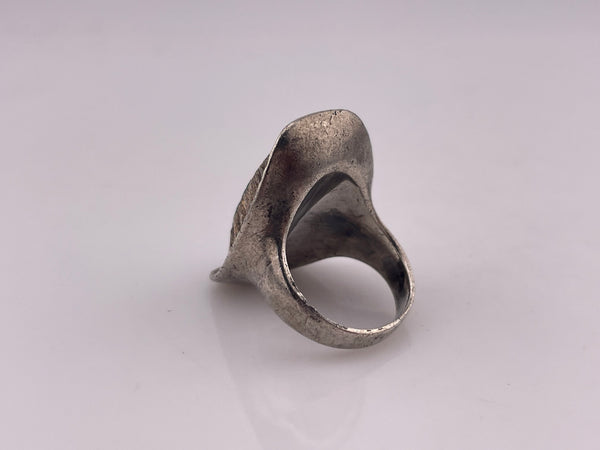 size 6 sterling silver aventurine textured ring