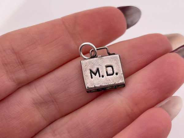 sterling silver M.D. baby pendant
