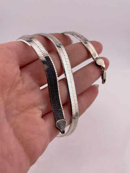 sterling silver 20" 7mm herringbone flat chain necklace