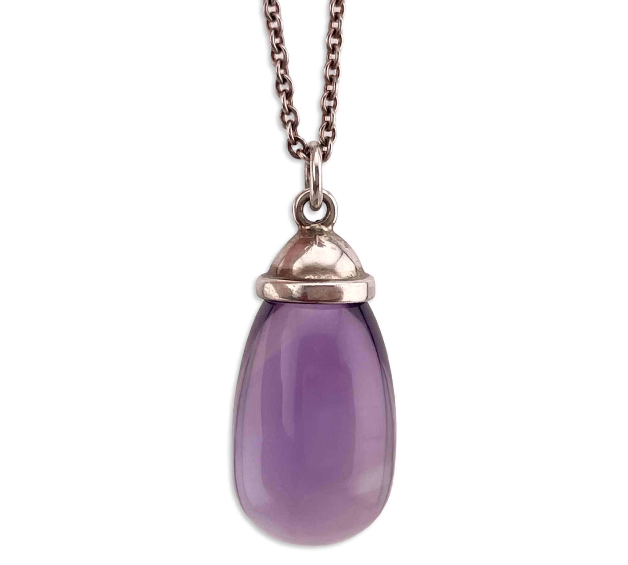 sterling silver Tiffany & Co Paloma Picasso amethyst teardrop pendant necklace