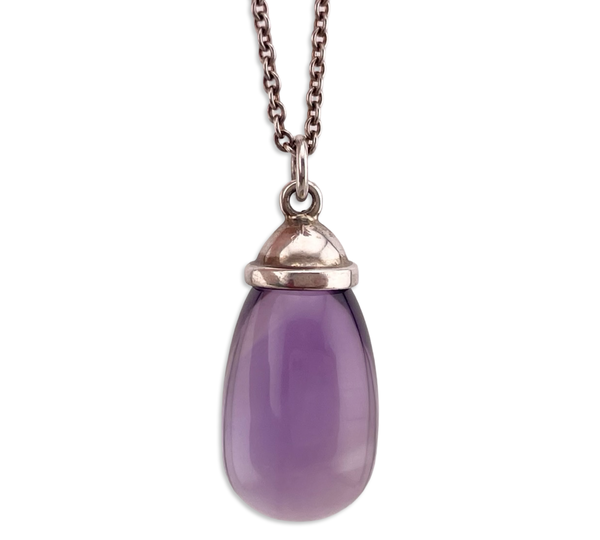 sterling silver Tiffany & Co Paloma Picasso amethyst teardrop pendant necklace