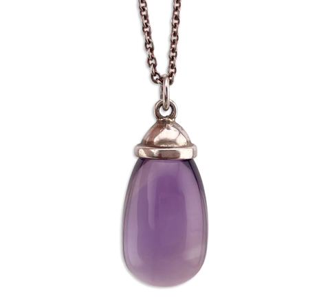 sterling silver Tiffany & Co Paloma Picasso amethyst teardrop pendant necklace