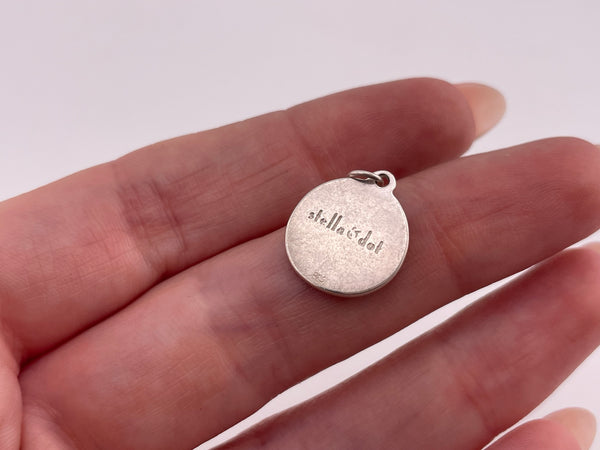 sterling silver Stella & Dot 'M' initial letter pendant
