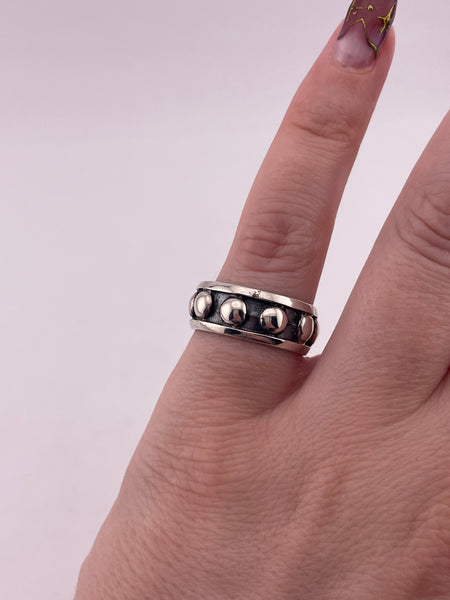 size 6.25 sterling silver ball band ring
