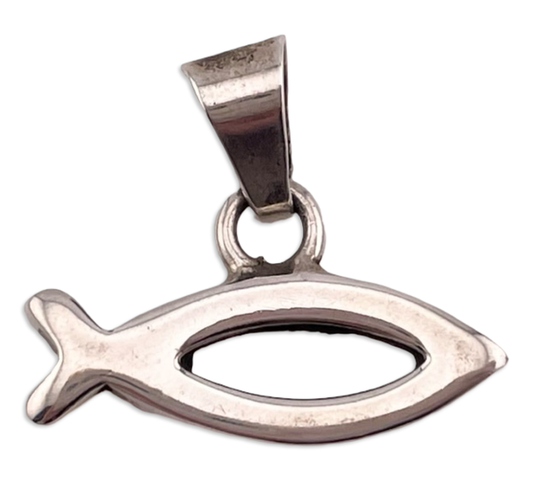 sterling silver Ichthus fish pendant