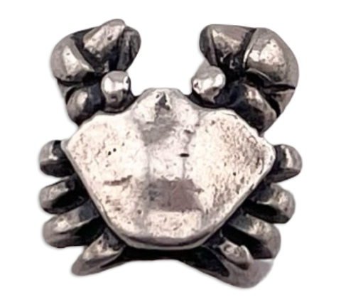 sterling silver crab bead pendant