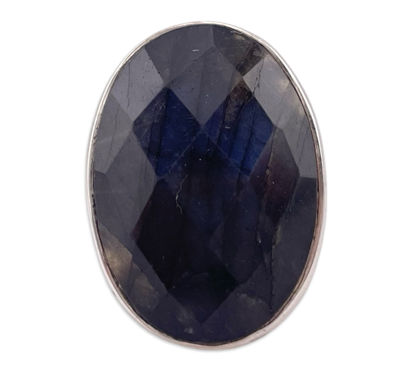 size 7 sterling silver faceted labradorite ring