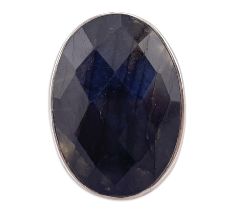 size 7 sterling silver faceted labradorite ring
