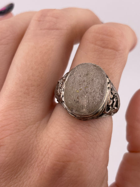 size 9.25 sterling silver ornate signet ring