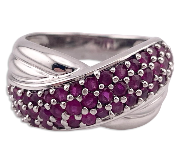 size 8 sterling silver lab ruby ring