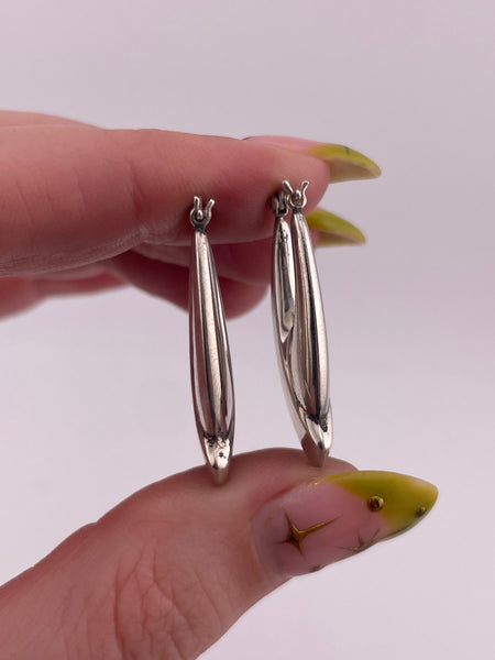 sterling silver textured puffy hoop earrings