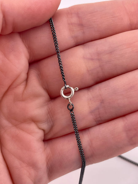 sterling silver 19-3/8" griffin onyx crystal point gun metal finish chain necklace