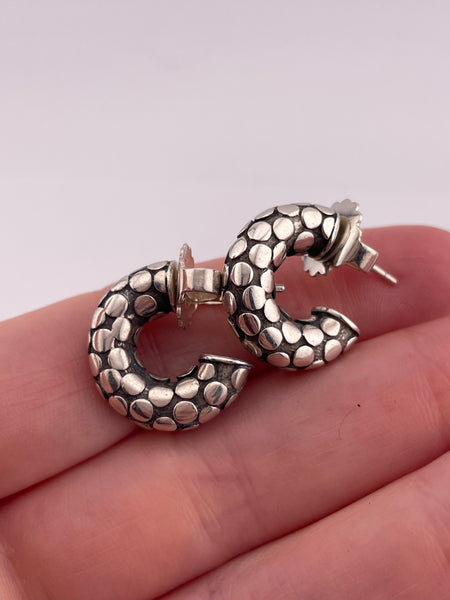 sterling silver John Hardy Kali dotted hoop post earrings