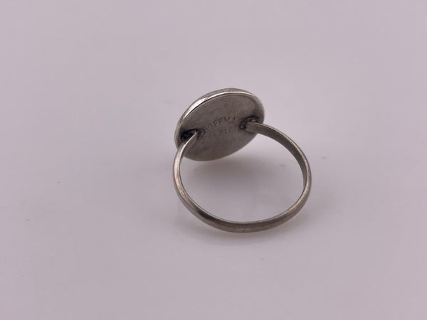 size 6.75 sterling silver butterfly wing island scene ring