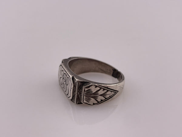 size 10 sterling silver engraved signet ring **AS IS**