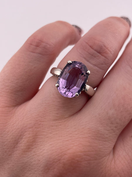 size 6 sterling silver Kabana faceted amethyst ring **AS IS**