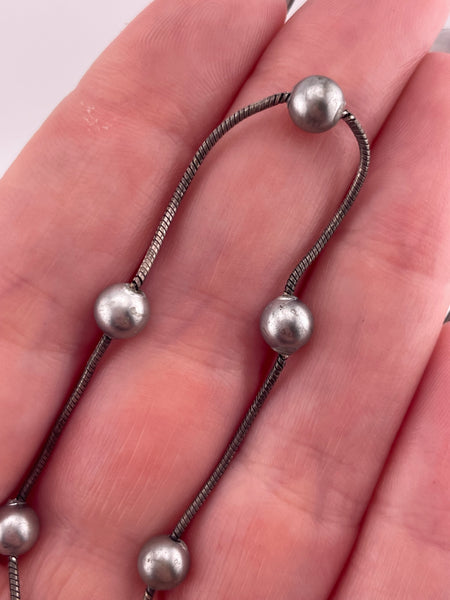 sterling silver 7-3/8" plastic pearl bracelet ***AS IS***