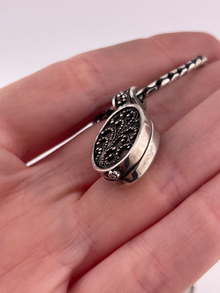 sterling silver 17" compartment pendant snake chain necklace