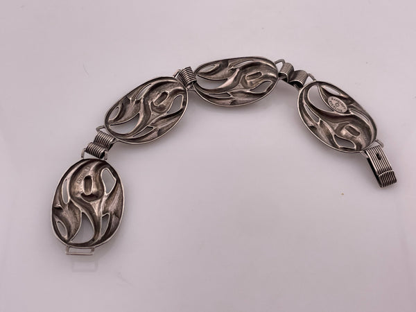 sterling silver Danecraft 7 1/2" lily link bracelet