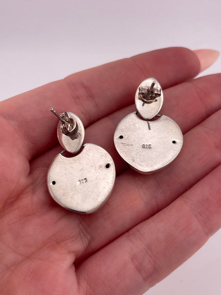 sterling silver puffy stoneless door-knocker post earrings