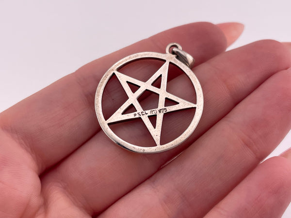 sterling silver pentacle pentagram star pendant