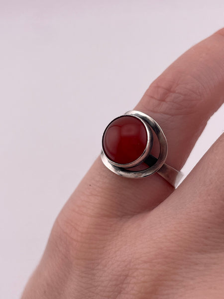 size 6 sterling silver carnelian ring