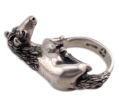 size 5 - 5.75(?) sterling silver rare James Yesberger artisan horse ring