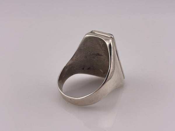 size 12.5 sterling silver multi-stone inlay ring